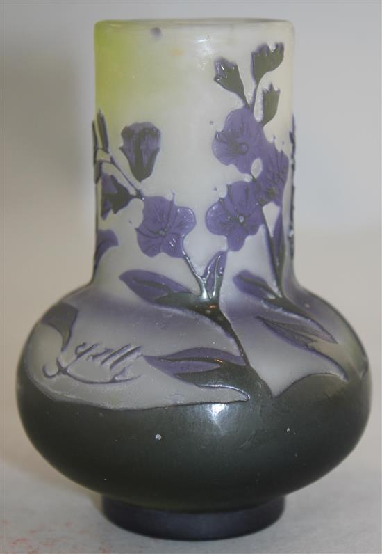 A Galle small cameo glass vase, c.1910, 10.3cm